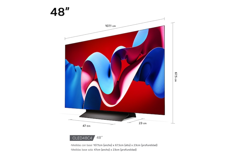 Left-facing side view of LG OLED evo TV, OLED C4